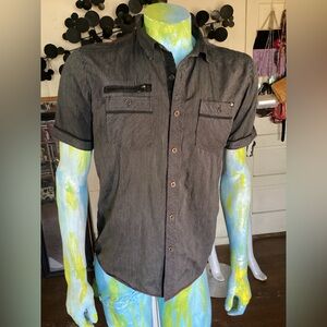 DISTORTION short sleeve pinstripe